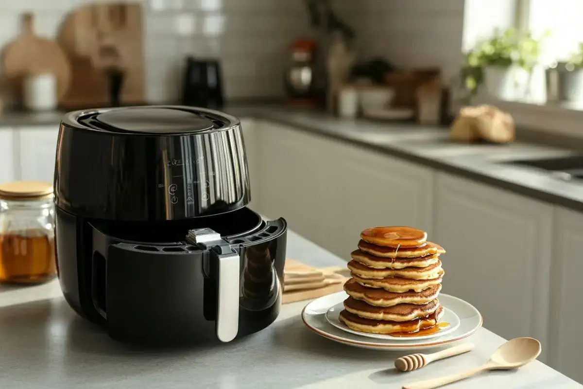 Cooked frozen mini pancakes with Air fryer