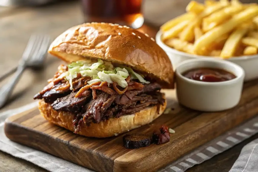 Brisket Sandwich With Bbq Sides