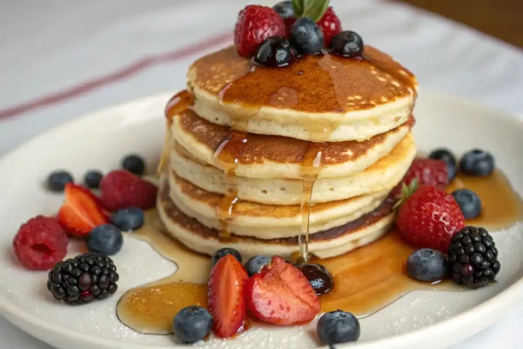 Fluffy Mini Pancakes With Syrup