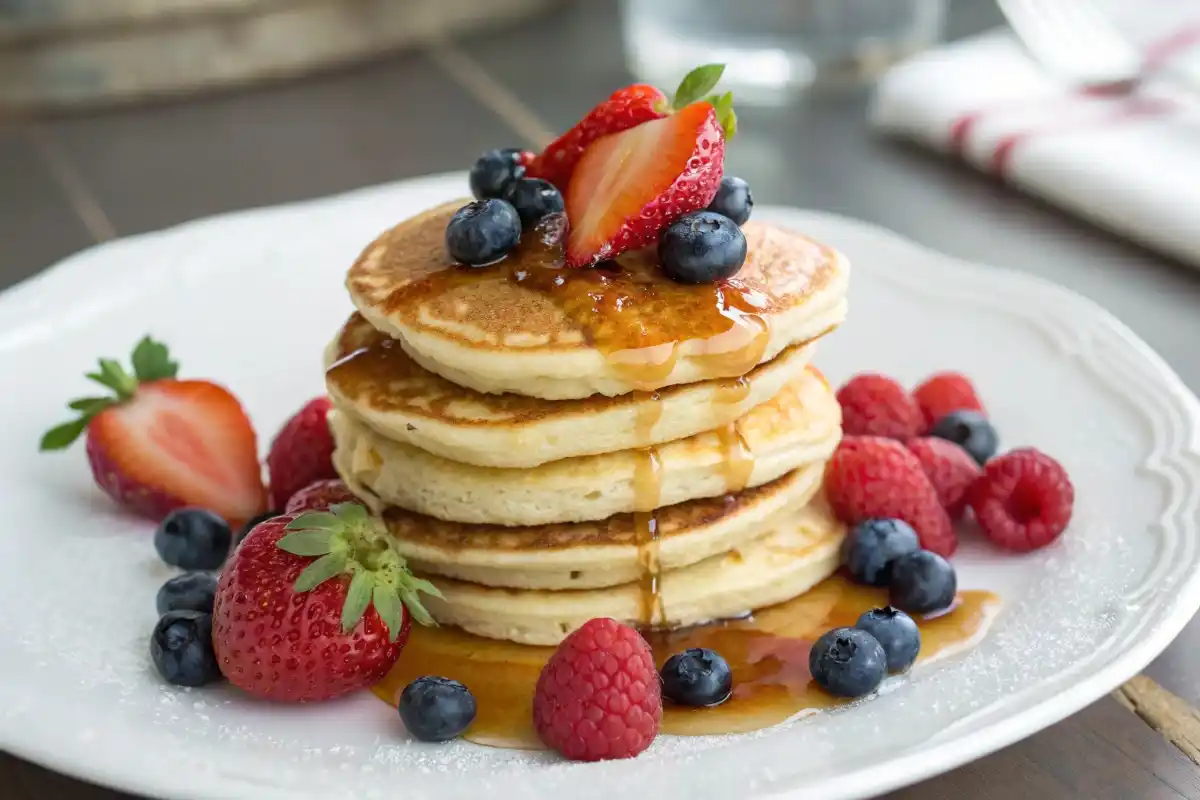 Fluffy Mini Pancakes With Syrup