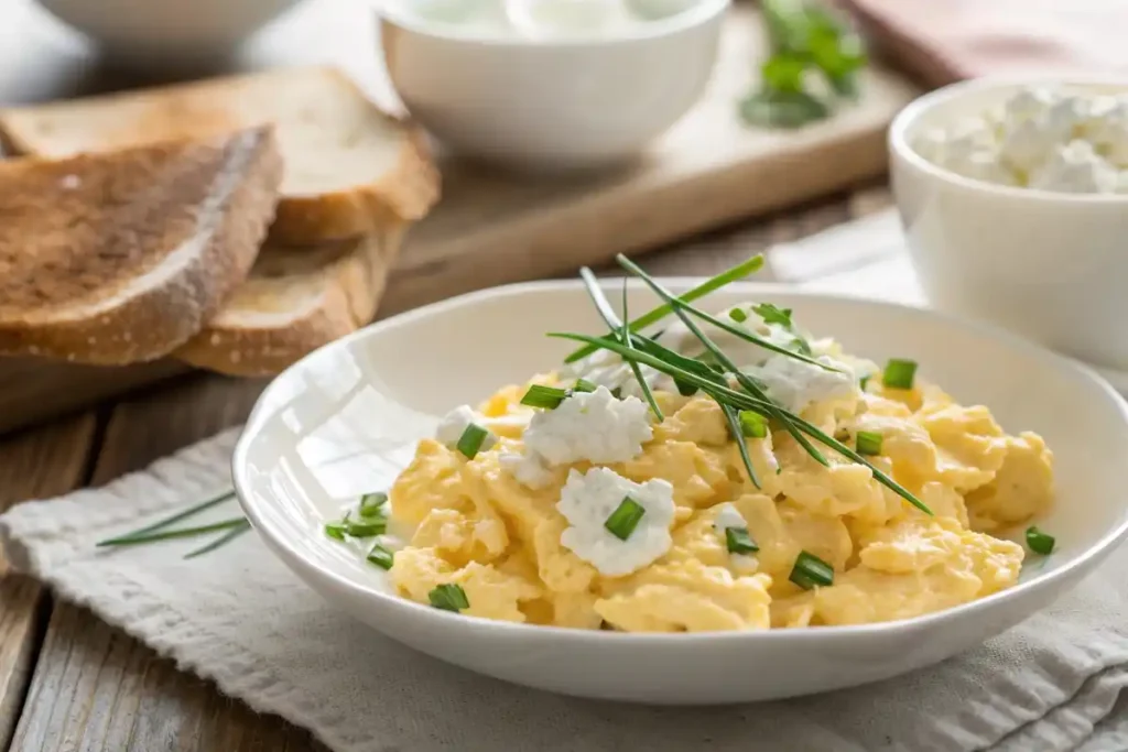 Scrambled Eggs With Cottage Cheese – A Creamy Breakfast