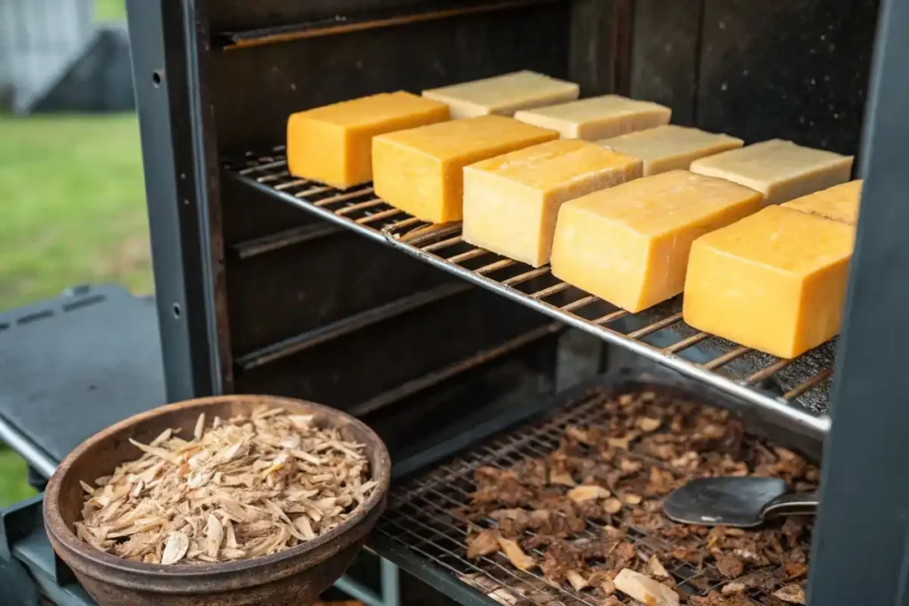 Simple Setup For Smoking Cheese