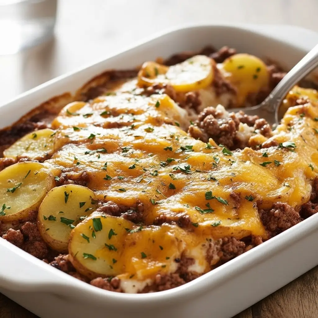 Cheesy Ground Beef & Potato Casserole