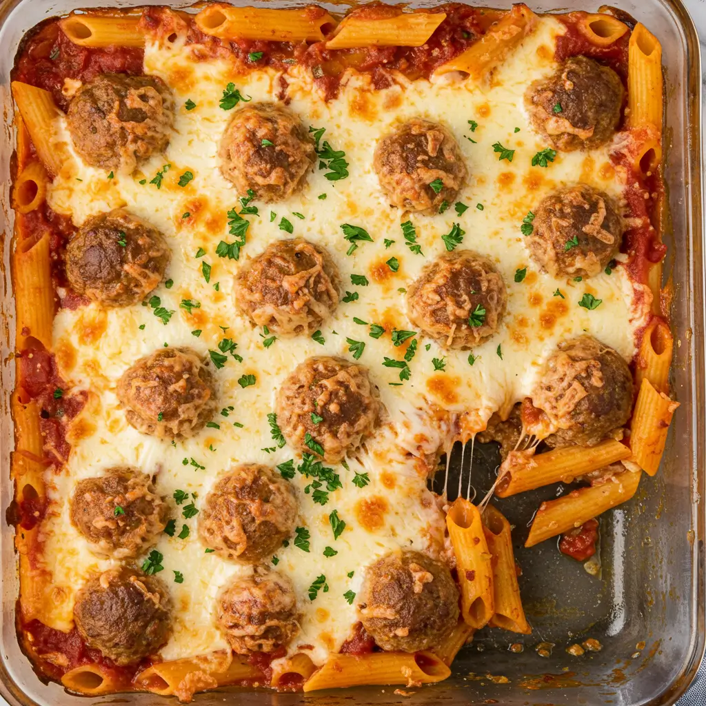 Dump And Bake Meatball Casserole