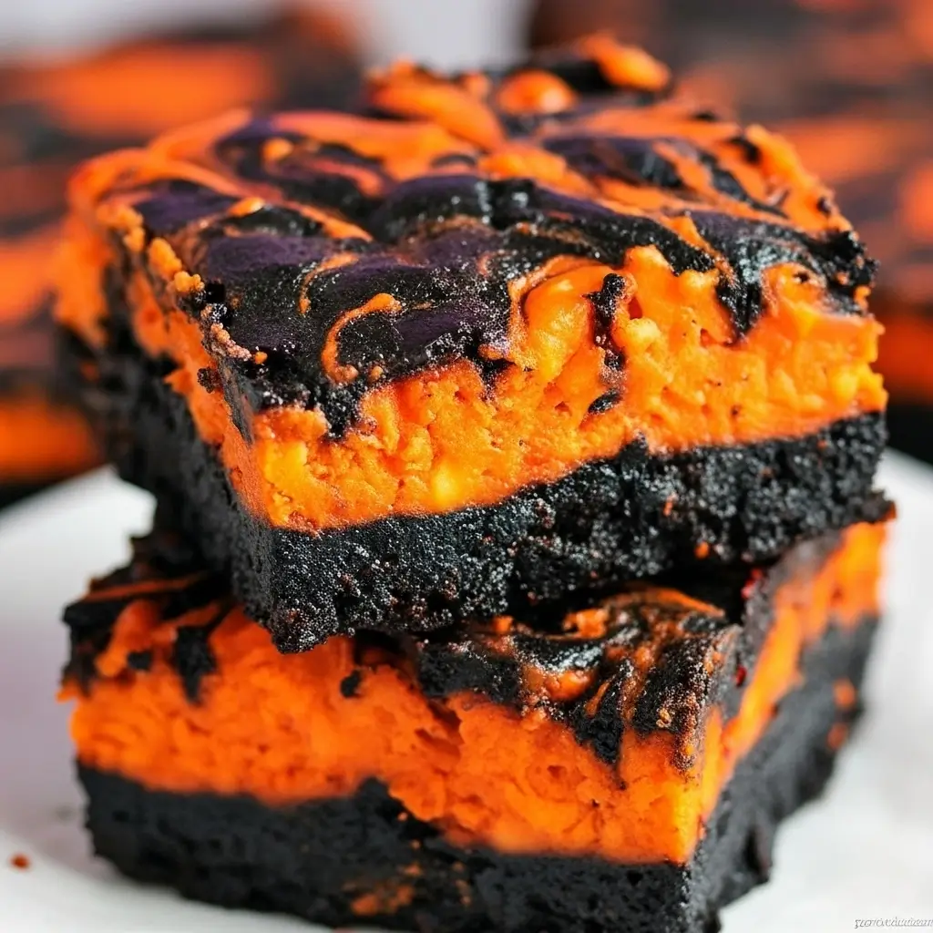 Halloween Cream Cheese Swirl Brownies