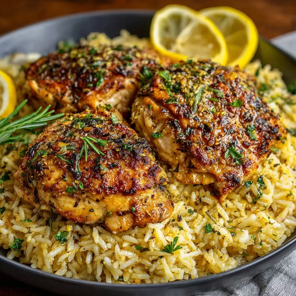 Slow Cooker Lemon Herb Chicken And Rice