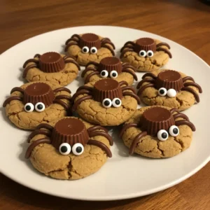 Spooky Peanut Butter Spider Cookies