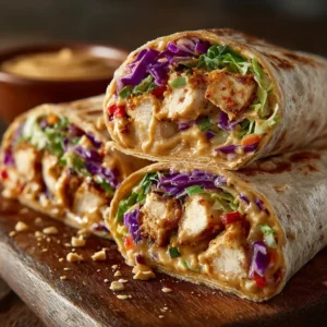 Thai Peanut Chicken Wraps