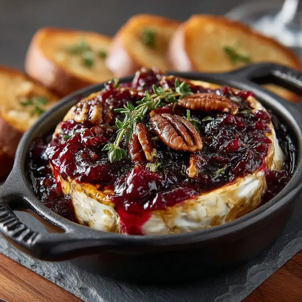 Baked Brie With Fig Jam And Pecans