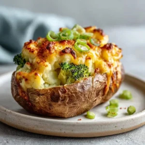 Broccoli And Cheddar Twice Baked Potatoes