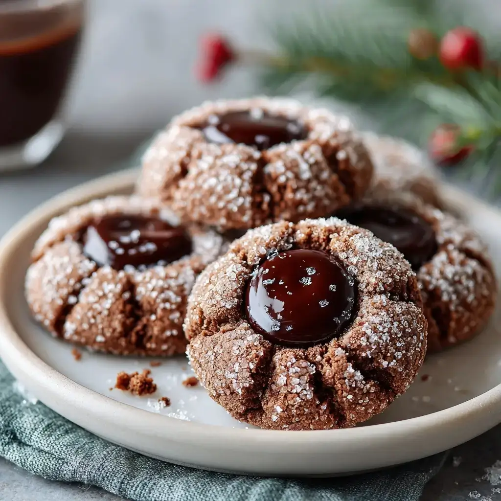 Chocolate Thumbprint Cookies