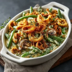 Creamy Vegan Green Bean Casserole