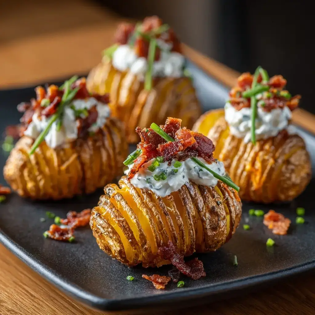 Crispy Loaded Hasselback Potato Bites