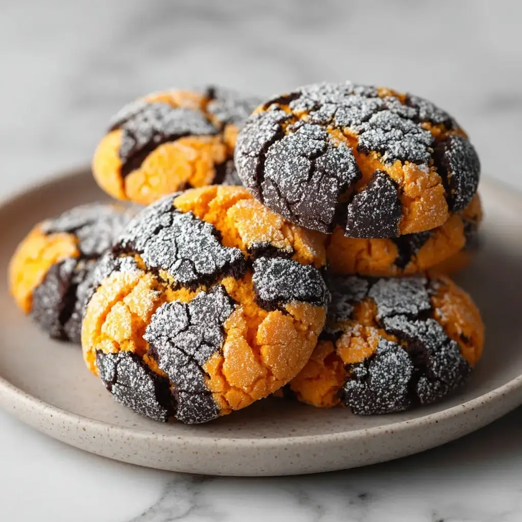Halloween Crinkle Cookies