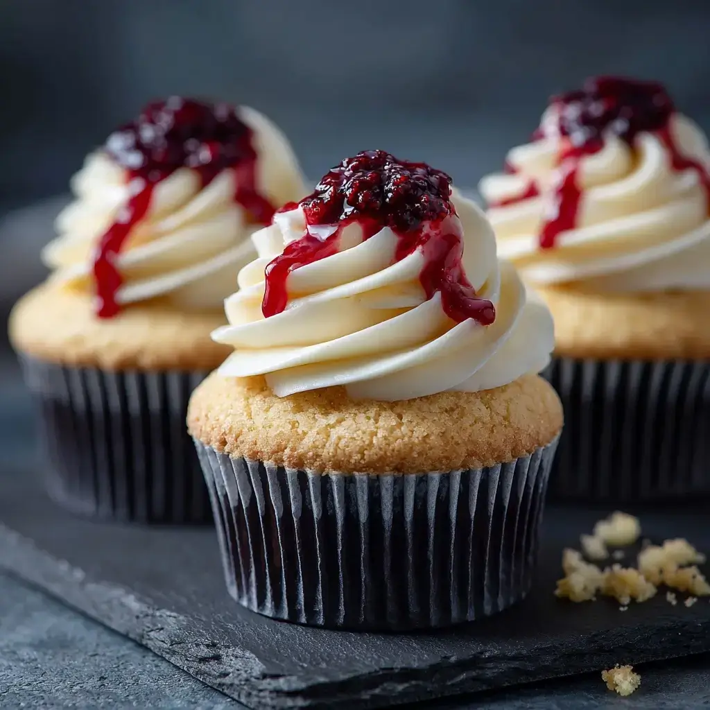 Halloween Vampire Bite Cupcakes