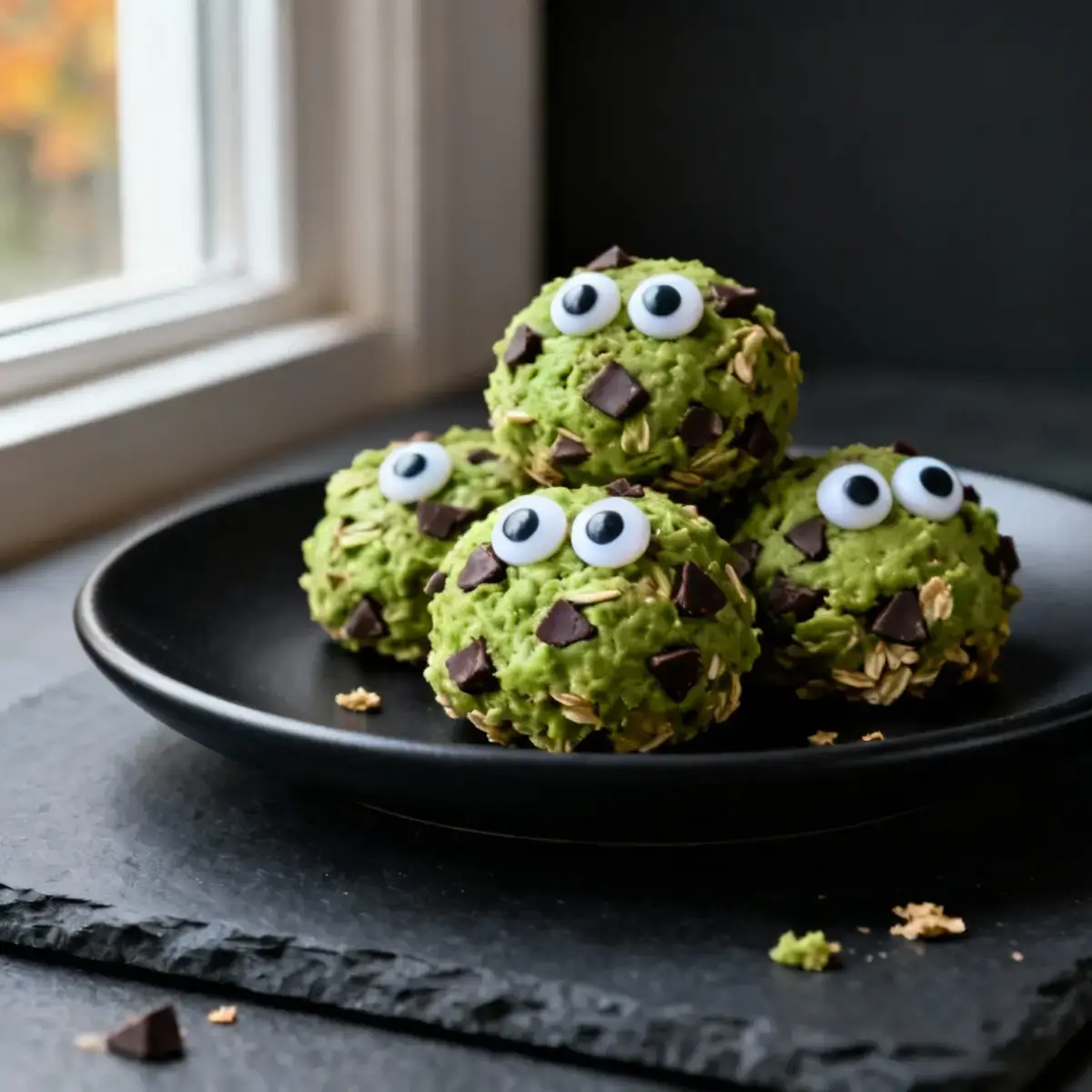 Healthy Halloween Monster Protein Bites