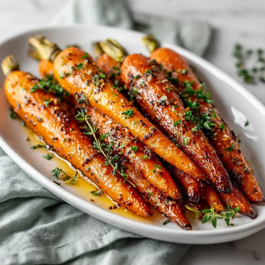 Honey Garlic Butter Roasted Carrots