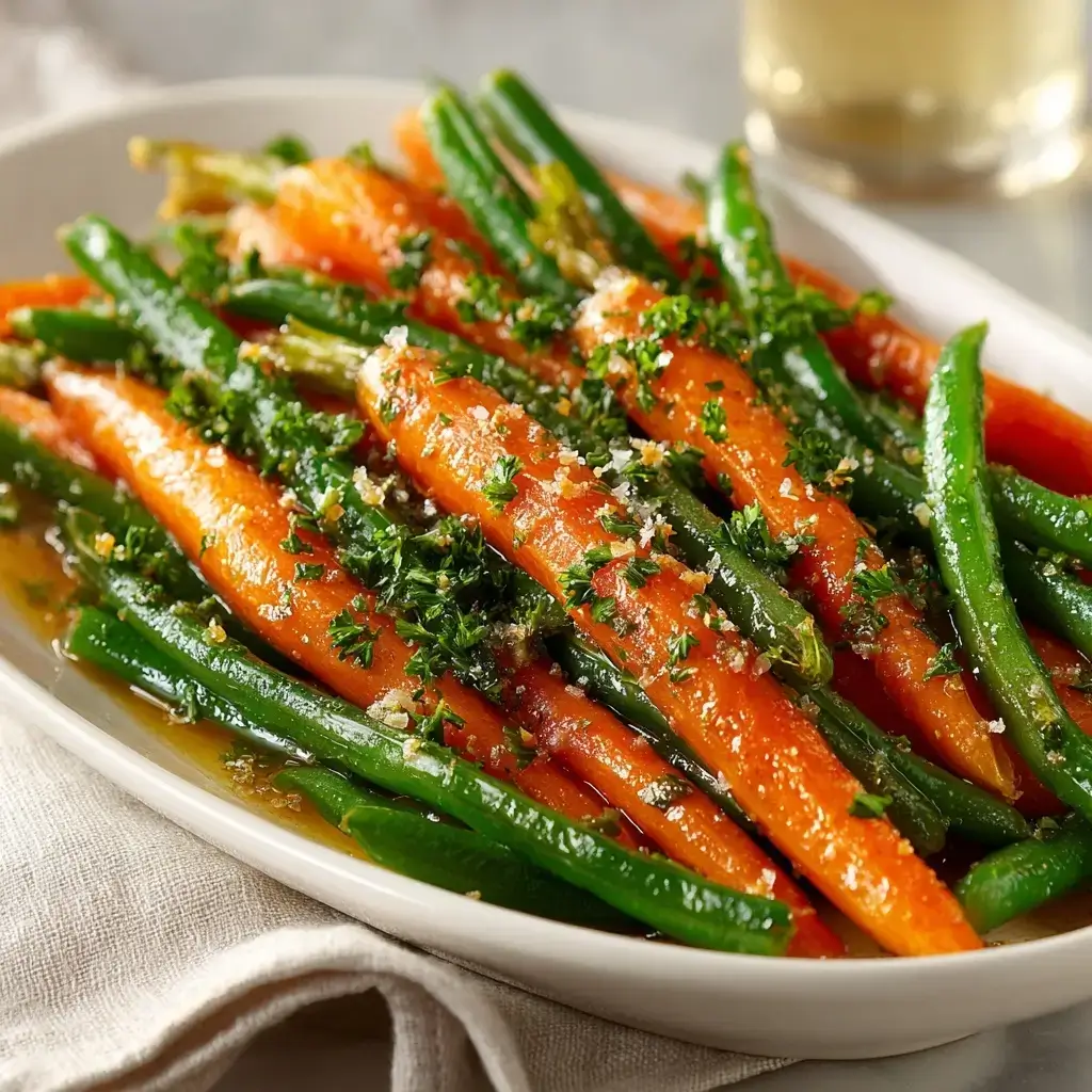 Honey Glazed Carrots And Green Beans