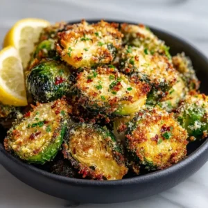 Irresistible Parmesan Crusted Roasted Brussels Sprouts