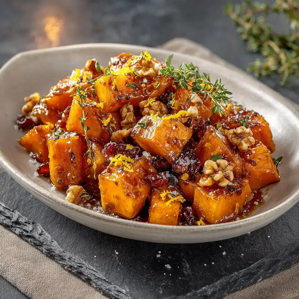 Maple Glazed Sweet Potatoes With Toasted Walnuts