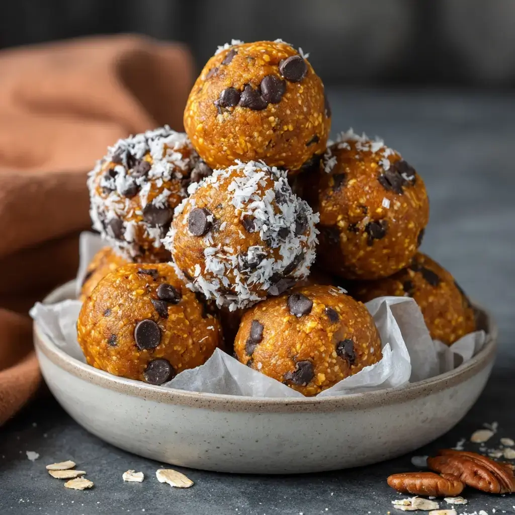 No Bake Healthy Pumpkin Pie Energy Balls Recipe