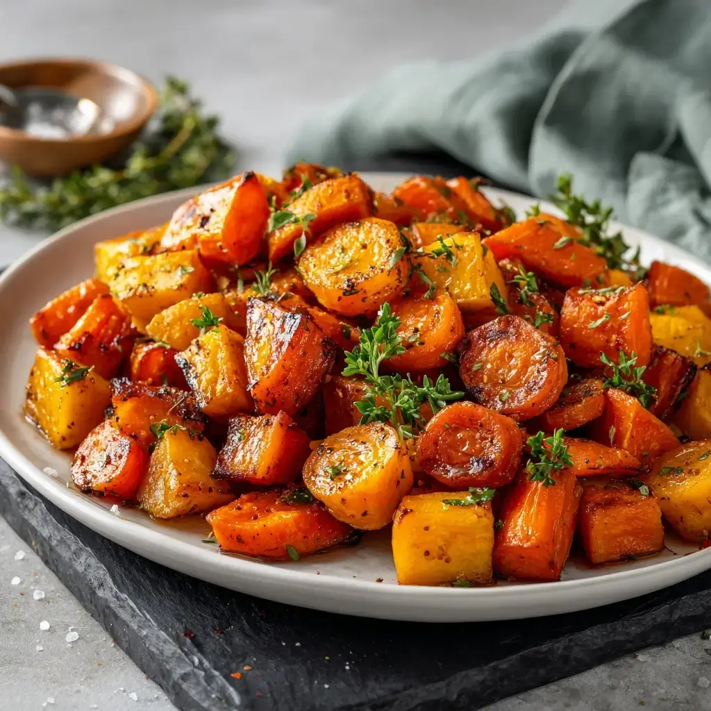 Roasted Sweet Potatoes & Carrots