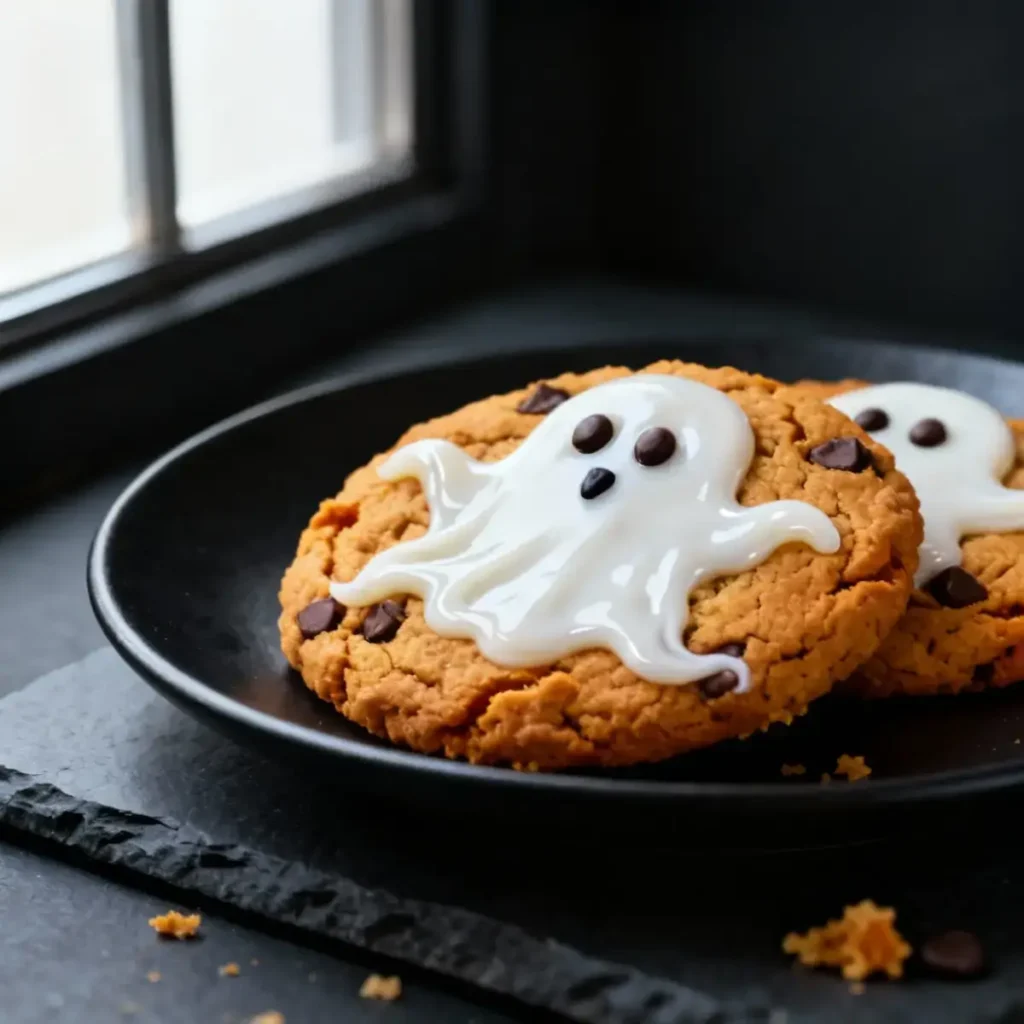 Spooky Ghost Brown Butter Pumpkin Cookies