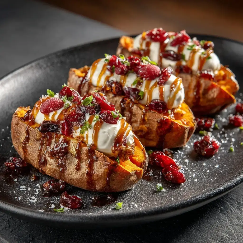 Apple Spiced Stuffed Sweet Potatoes