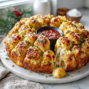 Cheesy Pull Apart Christmas Bread