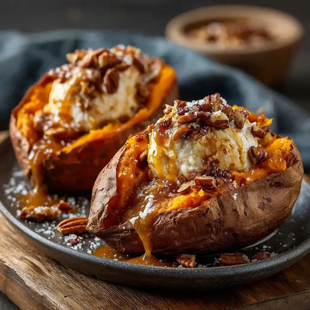 Cinnamon Butter Baked Sweet Potato