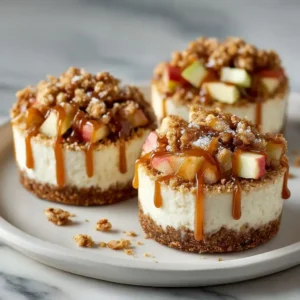Easy Apple Crisp Mini Cheesecakes