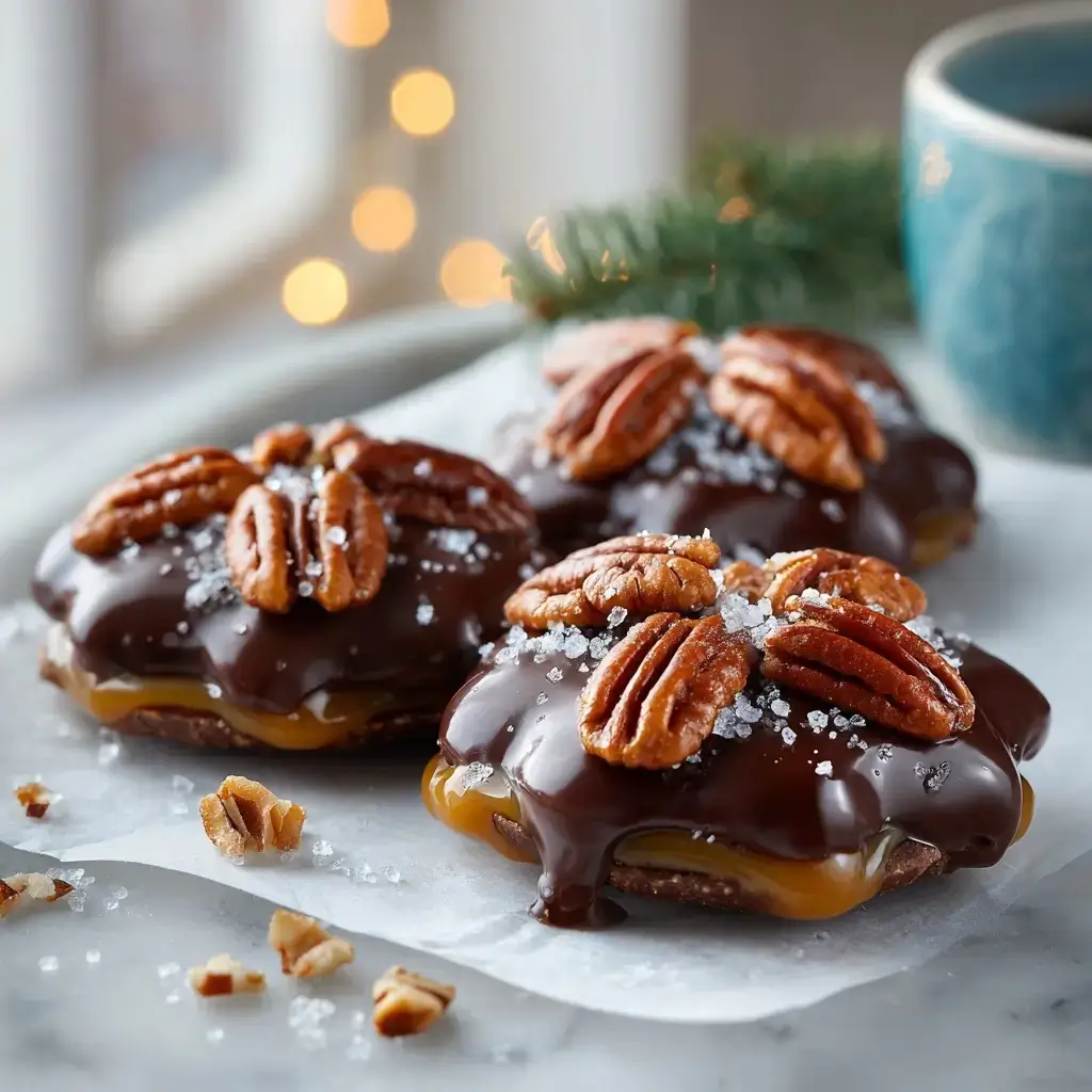 Easy Christmas Pecan Turtles