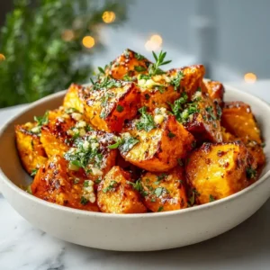 Garlic Butter Roasted Sweet Potatoes