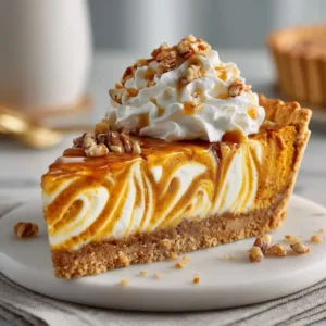Homemade Cheesecake Swirl Pumpkin Pie