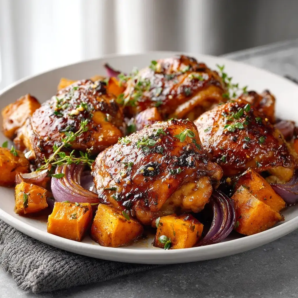 Maple Glazed Chicken With Sweet Potatoes