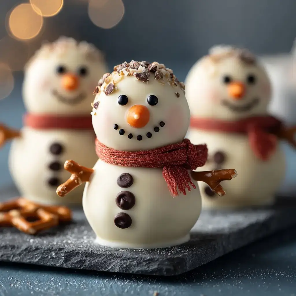 No Bake Mini Snowman Truffles
