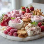 Pink Strawberry Charcuterie Board