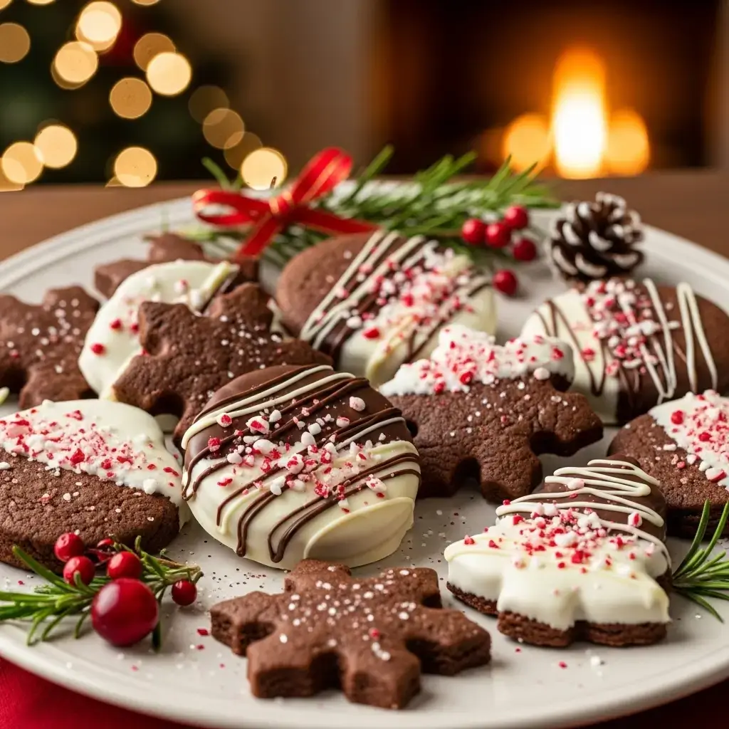 Rolled Peppermint Chocolate Christmas Cookies