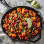 Southwest Ground Beef And Sweet Potato Skillet