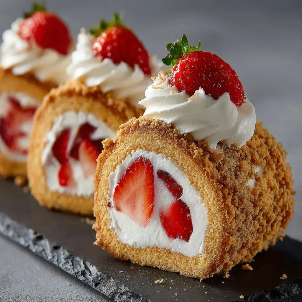 Strawberry Shortcake Sushi Rolls