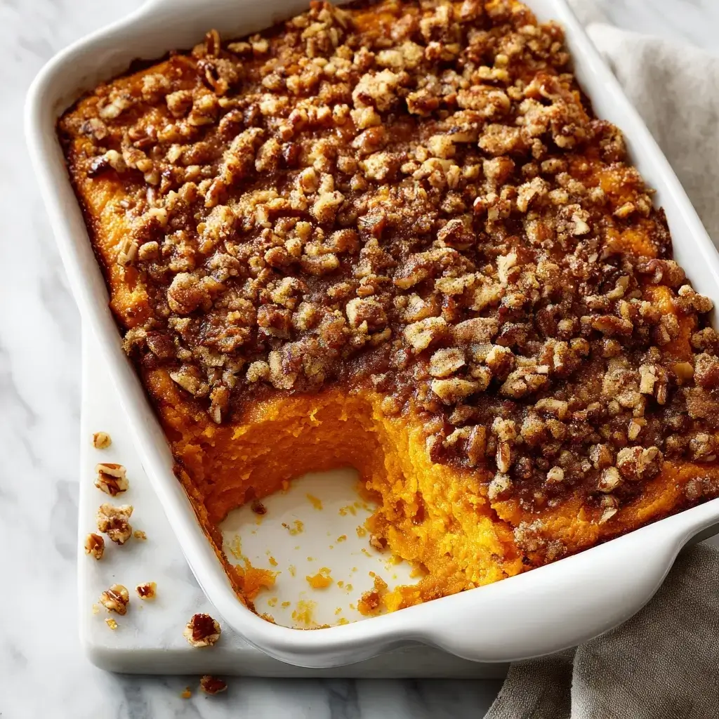 Sweet Potato Casserole With Pecan Topping