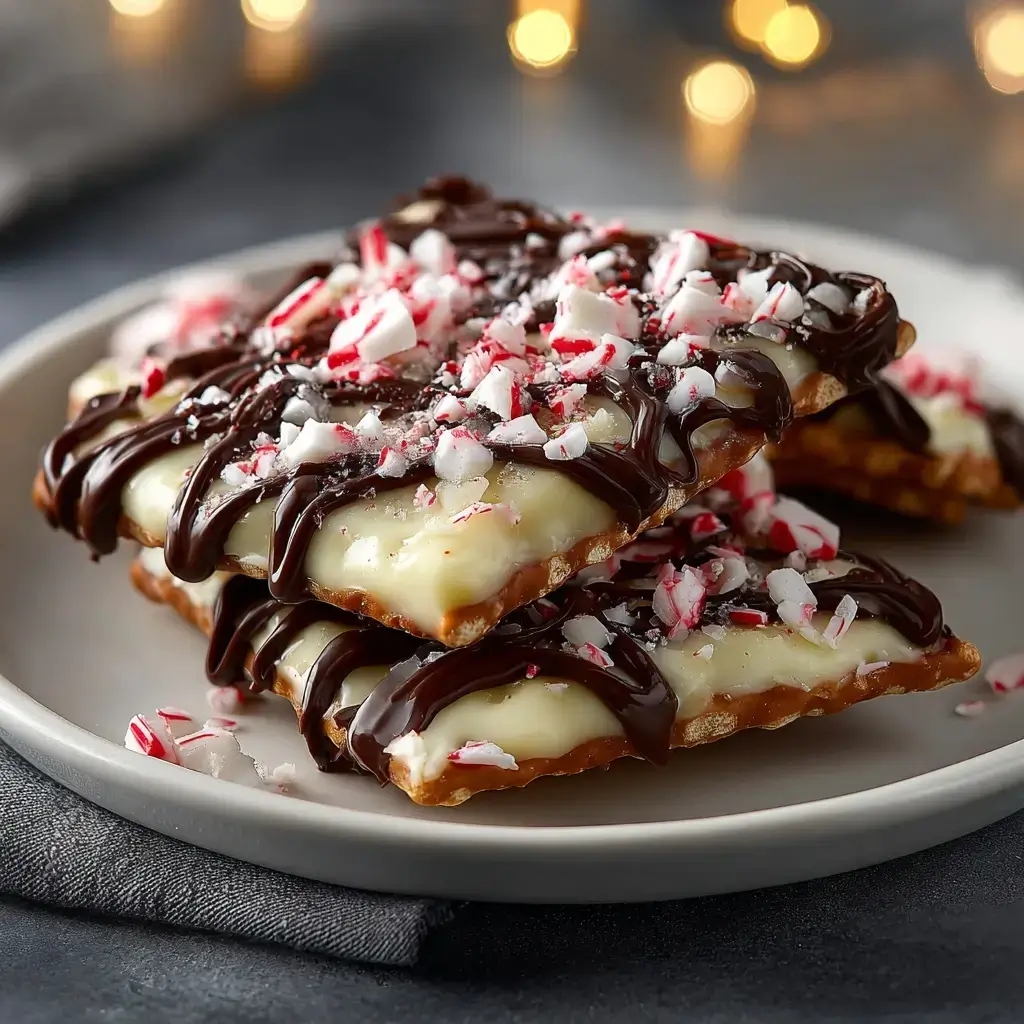 White Chocolate Peppermint Pretzel Crisps