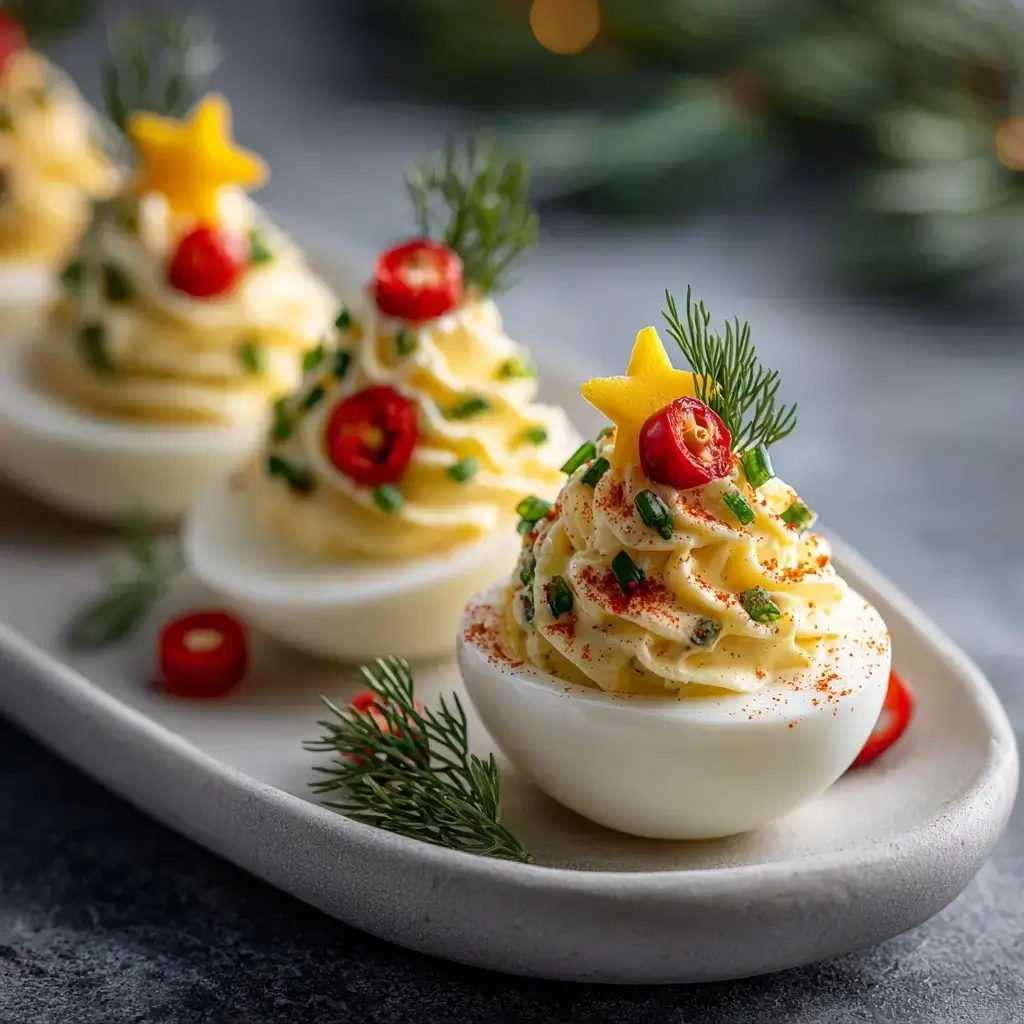 Christmas Tree Deviled Eggs