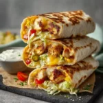 Ooey Gooey Cheesy Garlic Chicken Wraps
