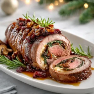 Quick Christmas Stuffed Beef Tenderloin