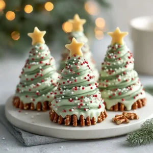 Salted Peanut Butter No Bake Christmas Trees
