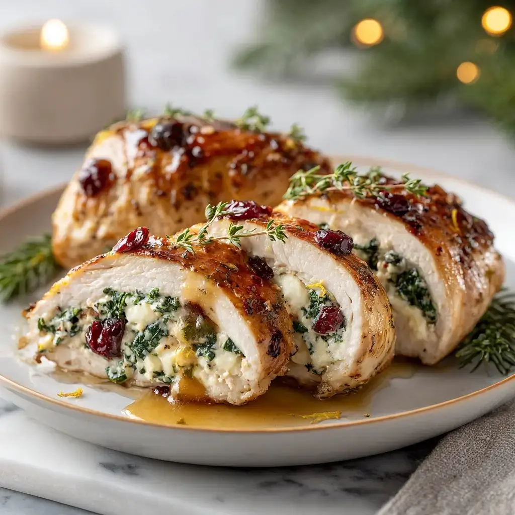 Spinach & Cranberry Stuffed Chicken Breasts