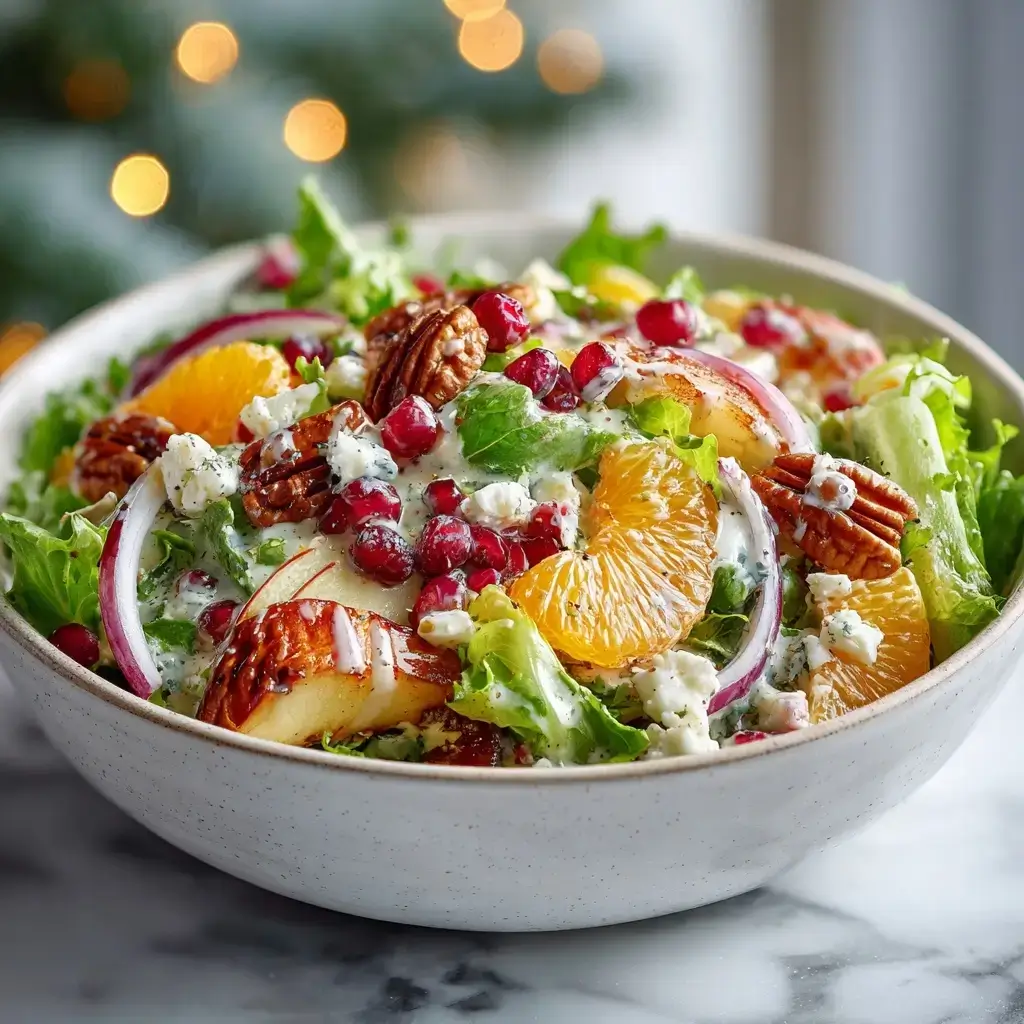 Winter Christmas Salad With Honey Mustard Dressing