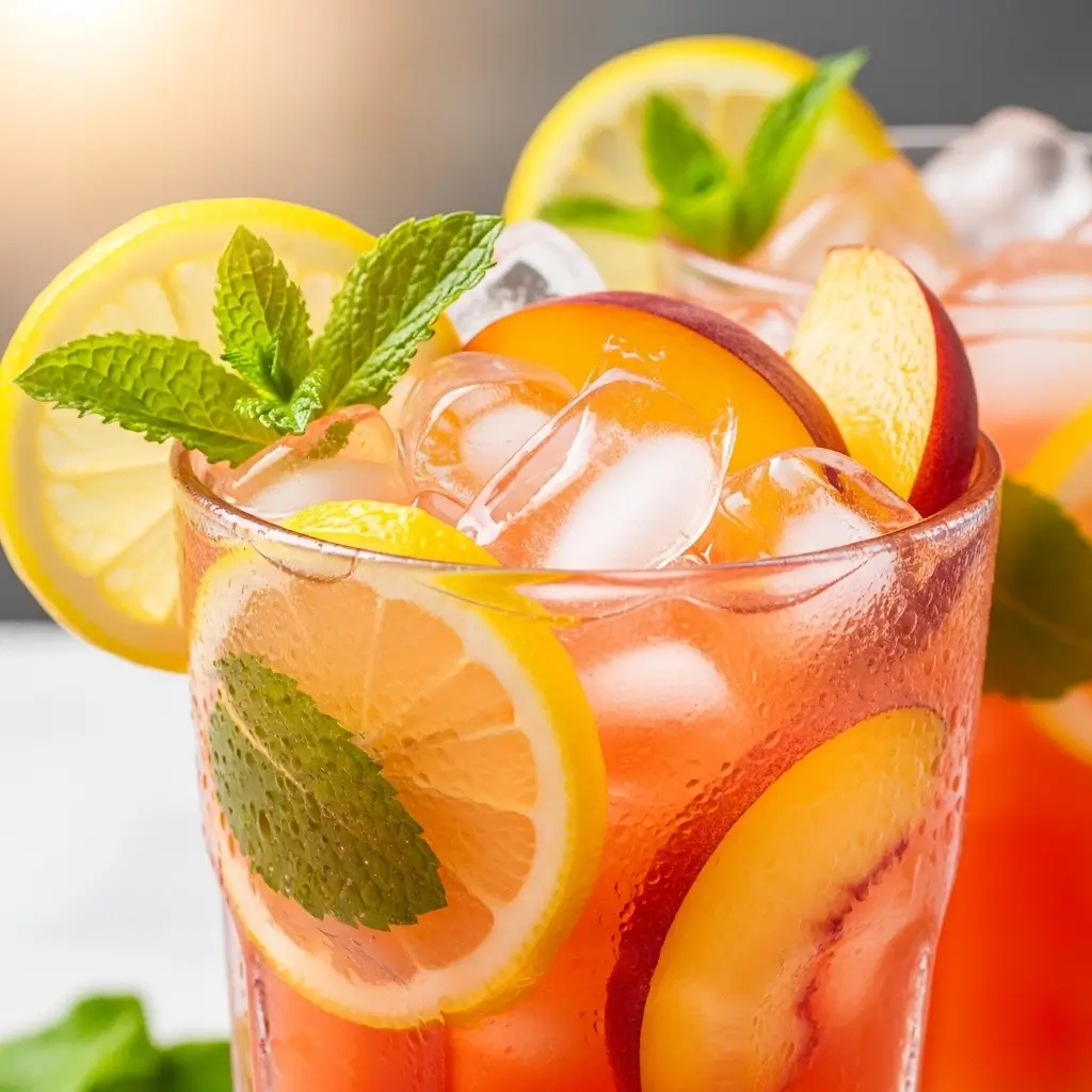Sweet Tart Peach Lemonade For Summer