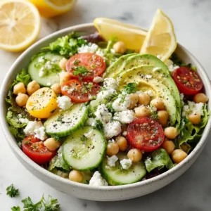 Chickpea Feta Avocado Salad
